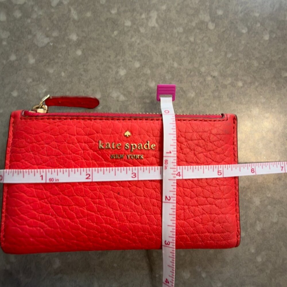Kate Spade New York Pebbled Leather Wallet – Bright Red - Picture 6 of 6